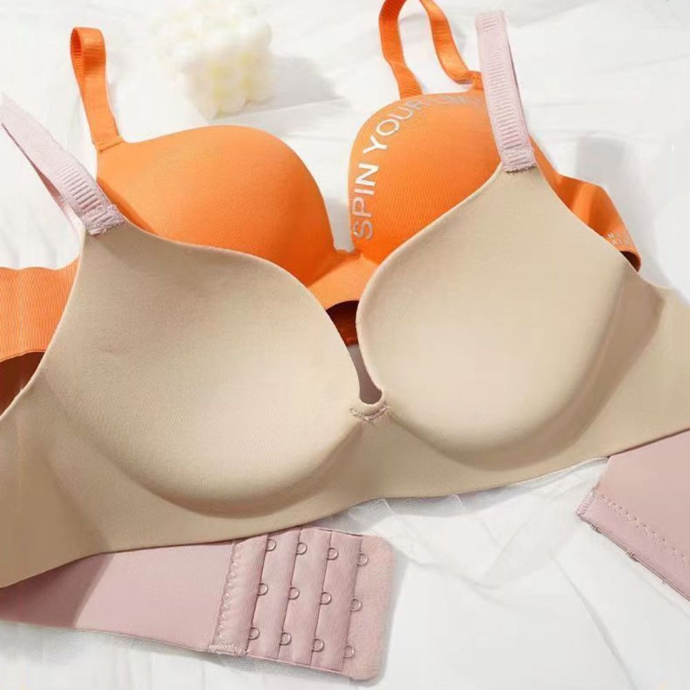 Bralette Triangle Set - บราแฟชั่นลายตัวอักษรสำหรับผู้หญิง บราเว้าลึก ไม่มีโครงเหล็ก ป้องกันการหย่อนคล้อย บราดันทรง บราเล็ตต์