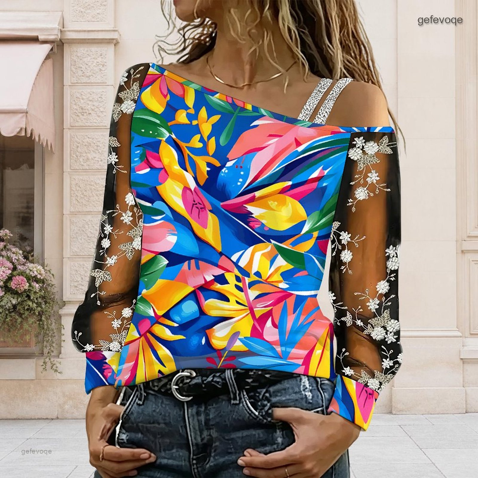 เสื้อผู้หญิงเปิดไหล่ ทรงไม่สมม - Blouse Off Shoulder บทวิจารณ์และราคา