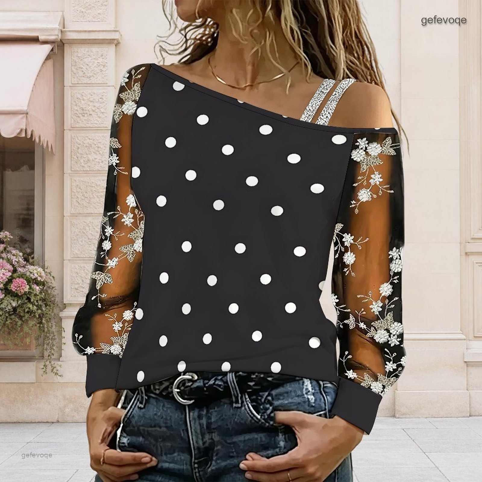 เสื้อผู้หญิงเปิดไหล่ ทรงไม่สมม - Blouse Off Shoulder บทวิจารณ์และราคา