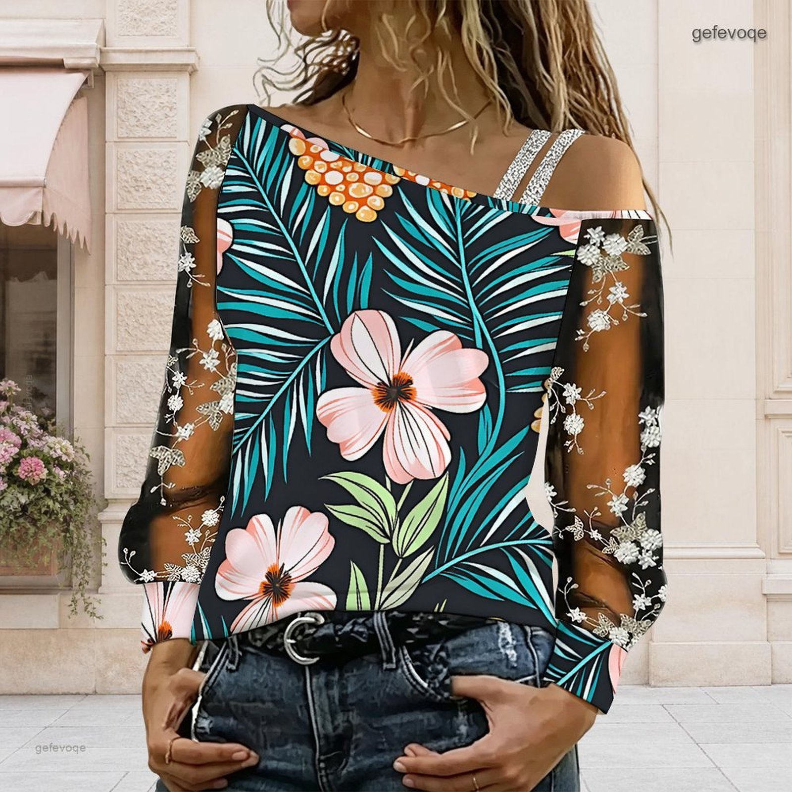 เสื้อผู้หญิงเปิดไหล่ ทรงไม่สมม - Blouse Off Shoulder บทวิจารณ์และราคา