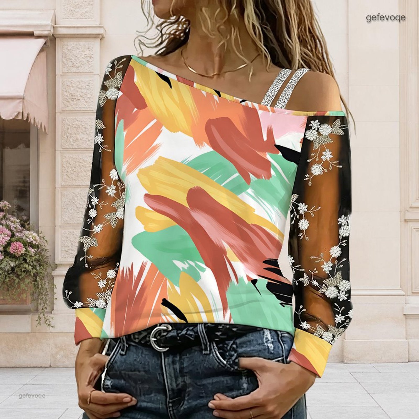 เสื้อผู้หญิงเปิดไหล่ ทรงไม่สมม - Blouse Off Shoulder บทวิจารณ์และราคา