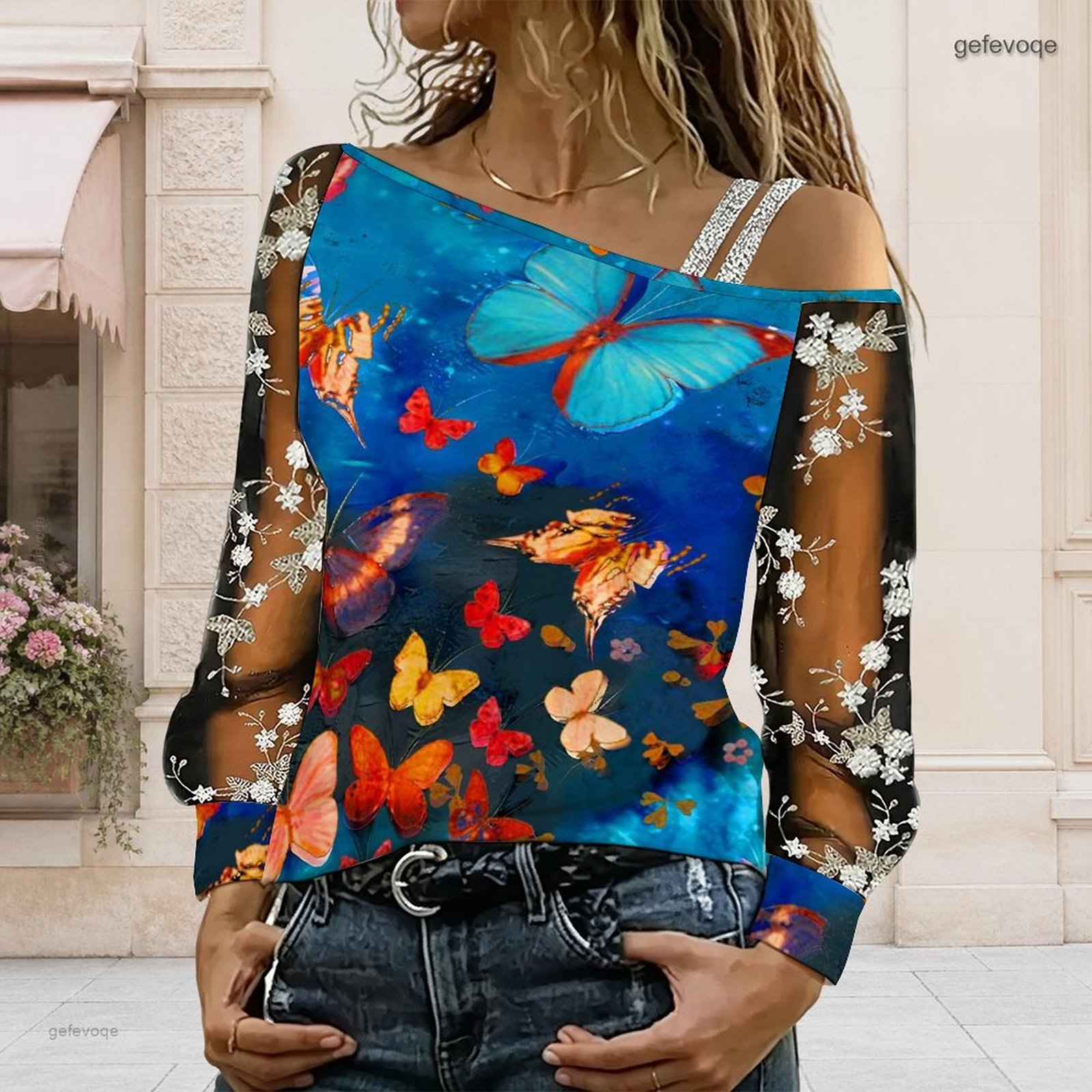 เสื้อผู้หญิงเปิดไหล่ ทรงไม่สมม - Blouse Off Shoulder บทวิจารณ์และราคา