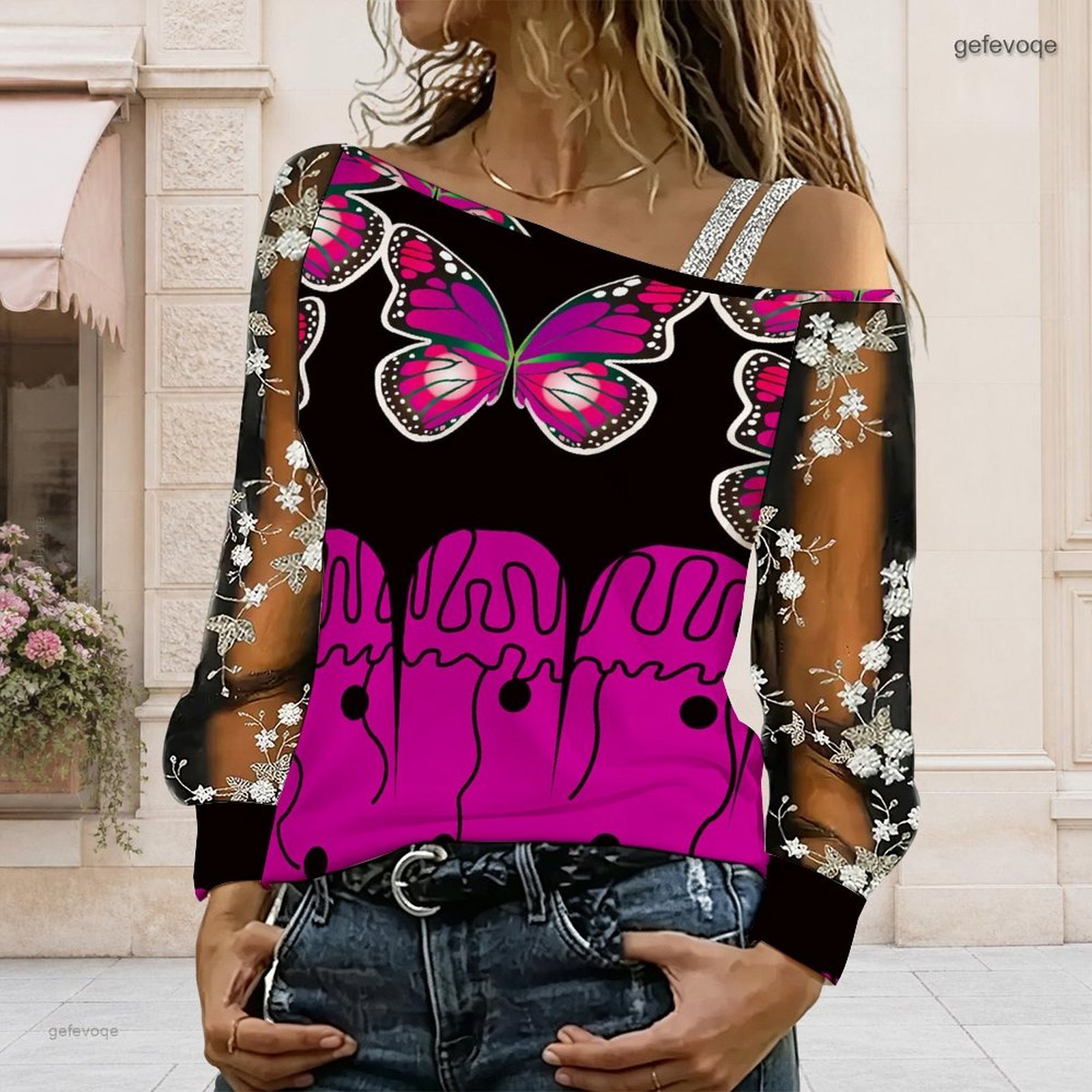 เสื้อผู้หญิงเปิดไหล่ ทรงไม่สมม - Blouse Off Shoulder บทวิจารณ์และราคา