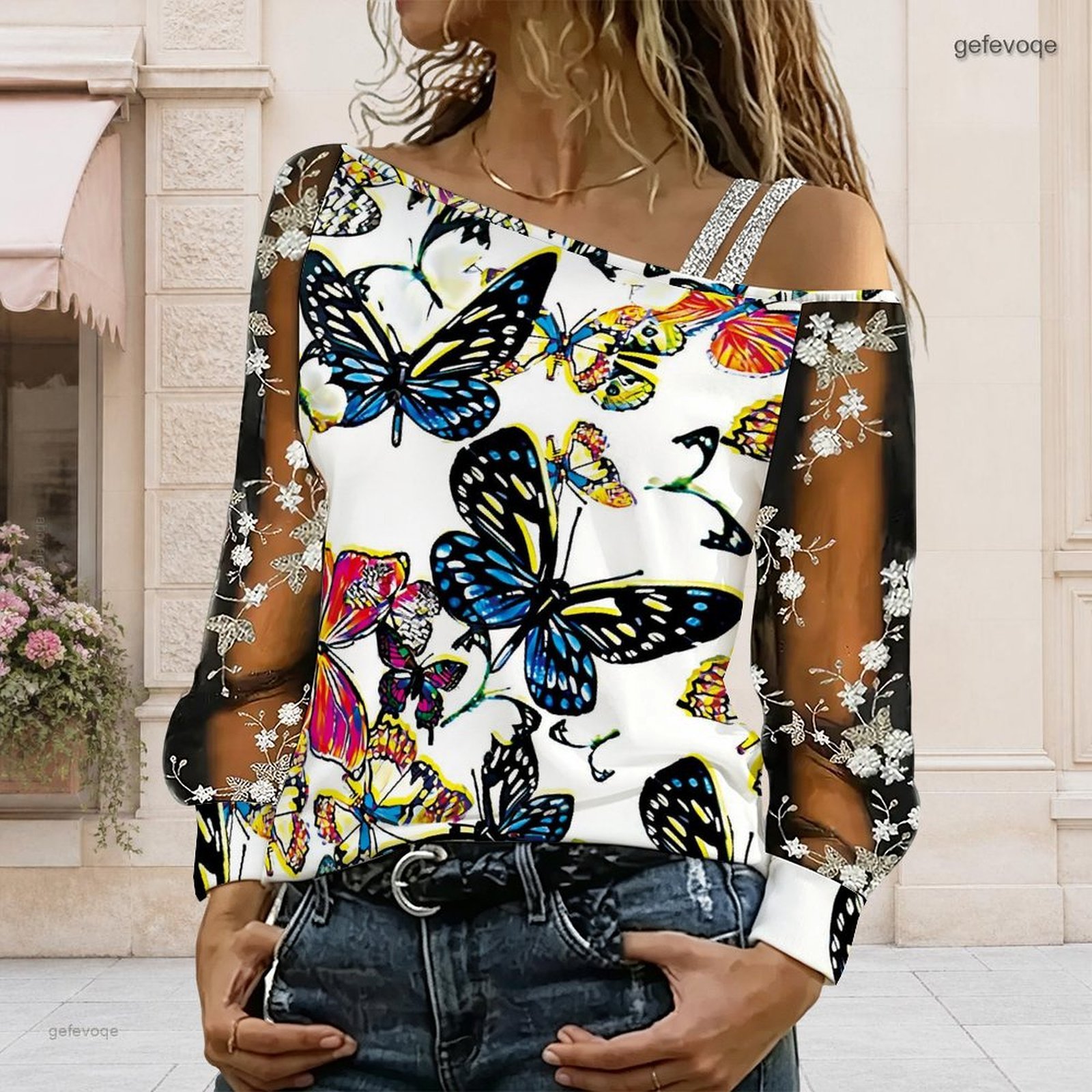 เสื้อผู้หญิงเปิดไหล่ ทรงไม่สมม - Blouse Off Shoulder บทวิจารณ์และราคา