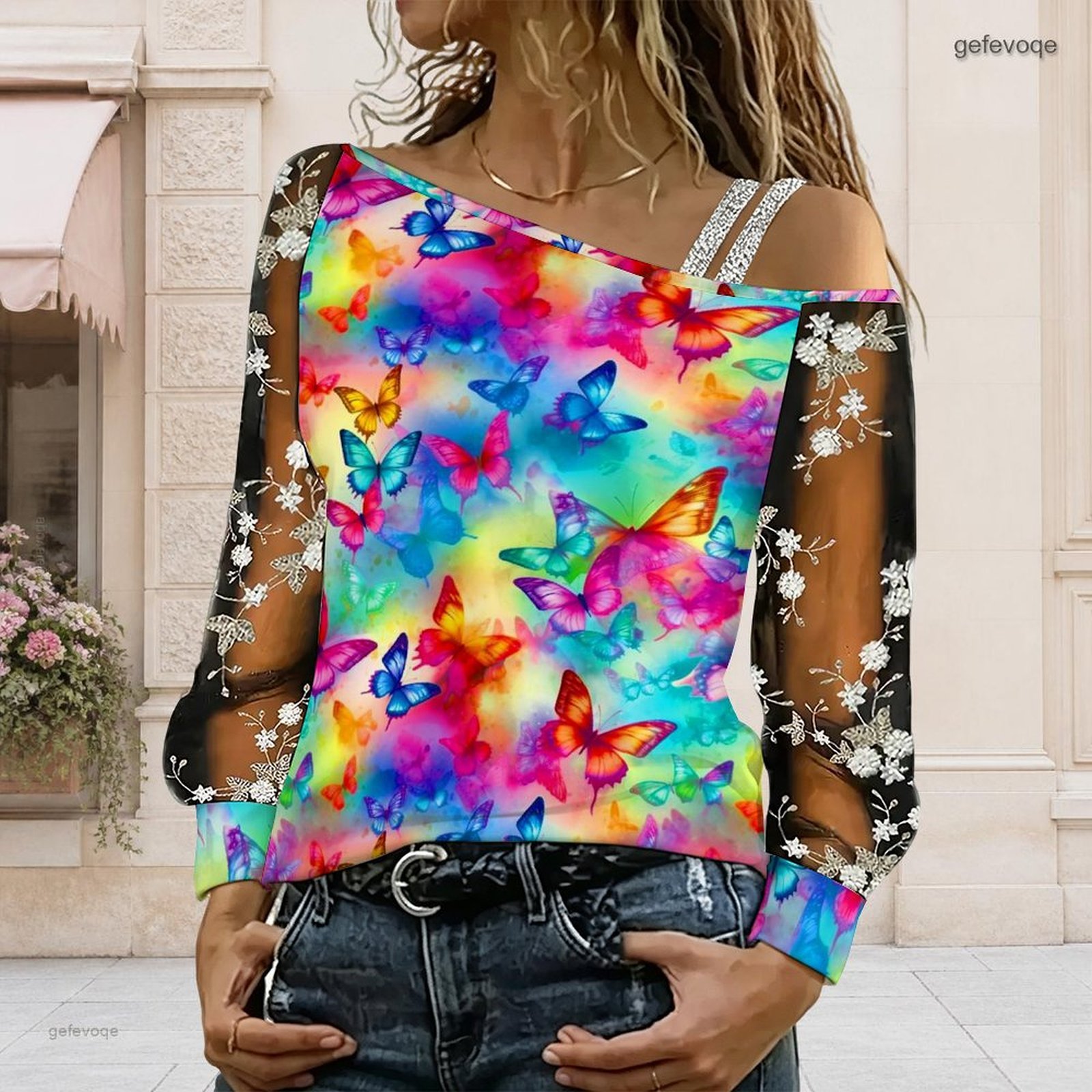เสื้อผู้หญิงเปิดไหล่ ทรงไม่สมม - Blouse Off Shoulder บทวิจารณ์และราคา