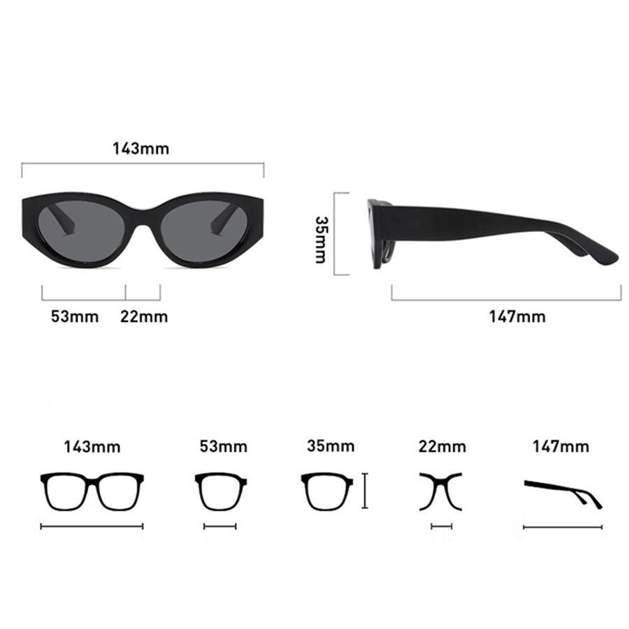 แว่นกันแดดโพลาไรซ์ทรงแคทอายสำห - Sunglasses Cat Eye บทวิจารณ์และราคา