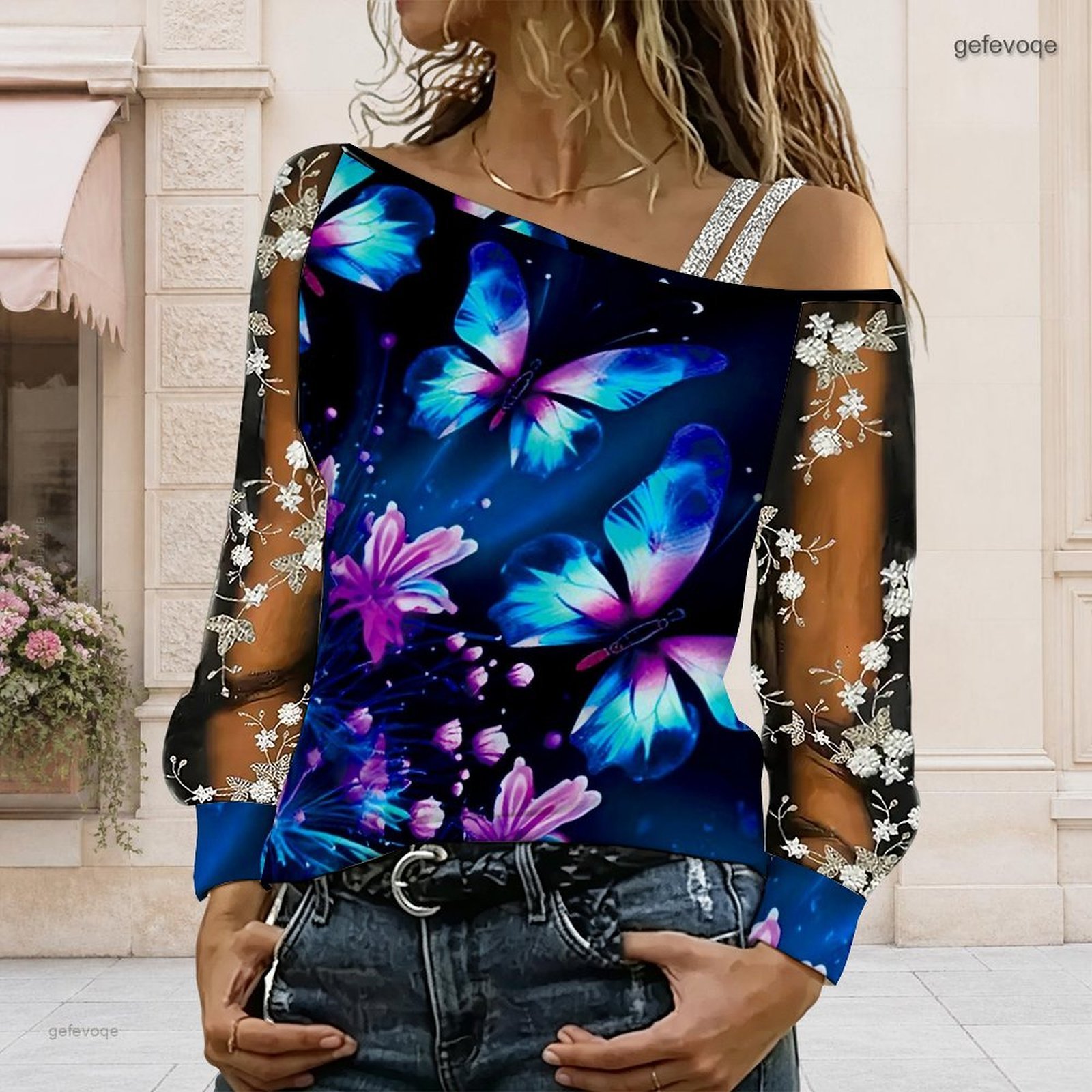 เสื้อผู้หญิงเปิดไหล่ ทรงไม่สมม - Blouse Off Shoulder บทวิจารณ์และราคา