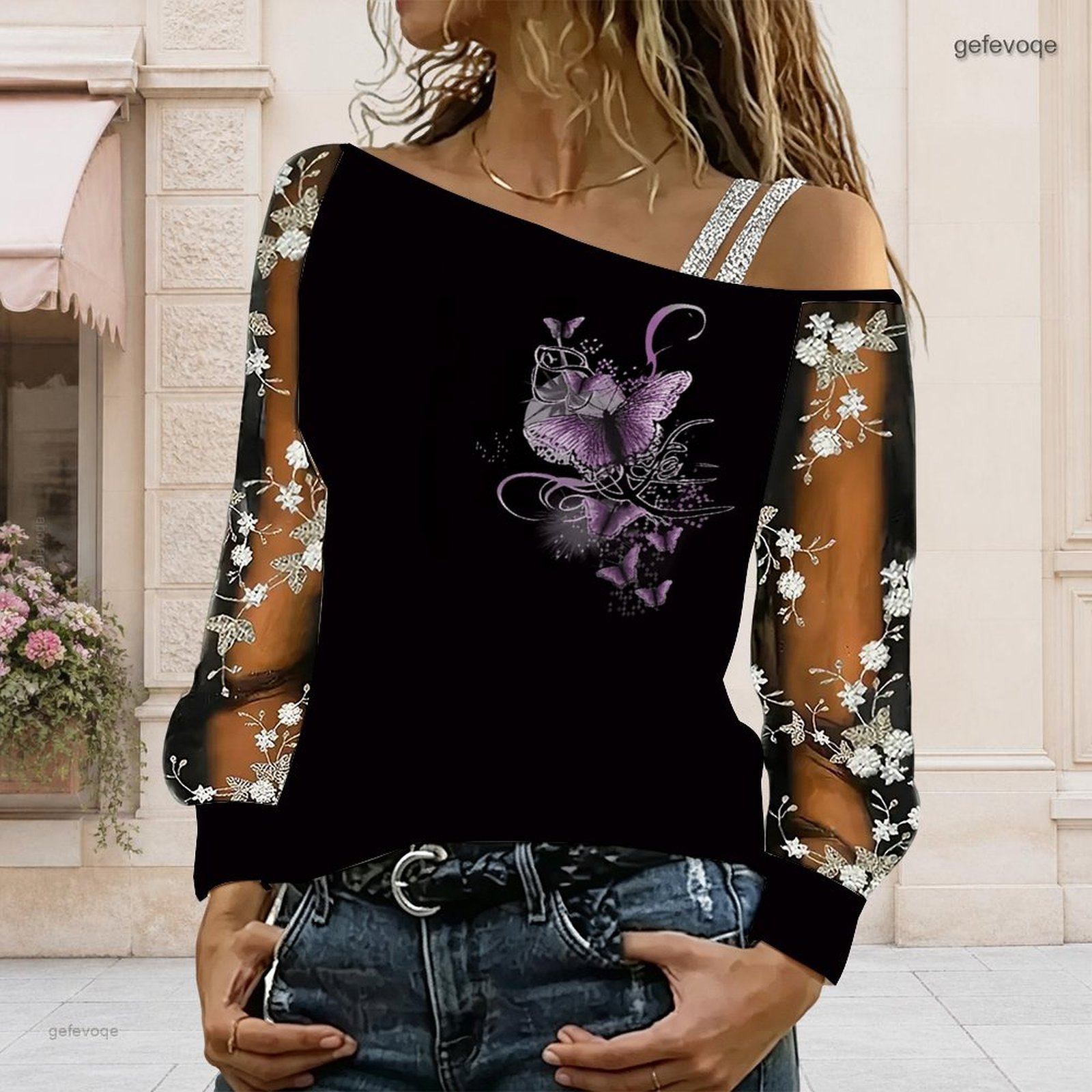 เสื้อผู้หญิงเปิดไหล่ ทรงไม่สมม - Blouse Off Shoulder บทวิจารณ์และราคา