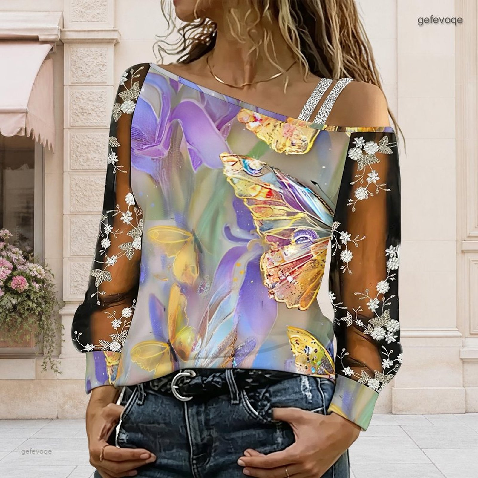 เสื้อผู้หญิงเปิดไหล่ ทรงไม่สมม - Blouse Off Shoulder บทวิจารณ์และราคา