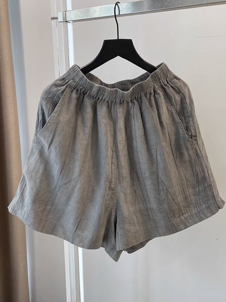 เสื้อเชิ้ตผ้าฝ้ายลินินสีเทาพับ - Linen Pant Wide บทวิจารณ์และราคา